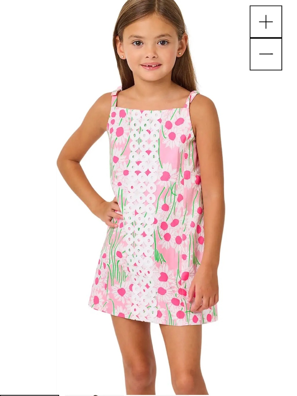 Lilly Pulitzer Girls Mini Delores Conch Shell Pink Floral Dress, Size 3T
